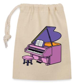 Piano Grand Piano - Closable cotton gift bag (14x20cm) - nature - Front