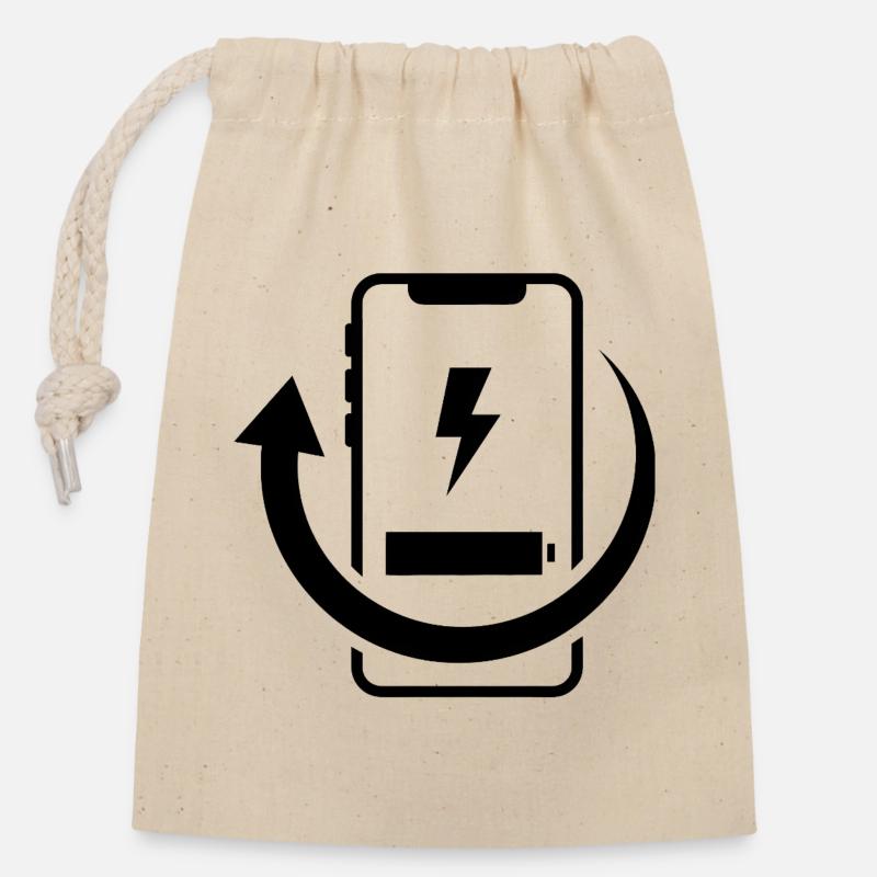 Cercle d’Énergie Éclair - Sac cadeau en coton avec cordon (14 x 20 cm) - nature