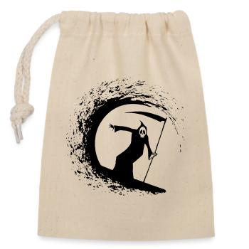 Death and surfing - Closable cotton gift bag (14x20cm) - nature - Front