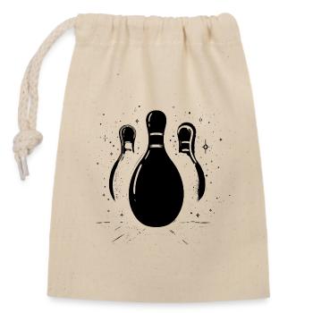 Jeu de bowling - Sac cadeau en coton avec cordon (14 x 20 cm) - nature - Devant
