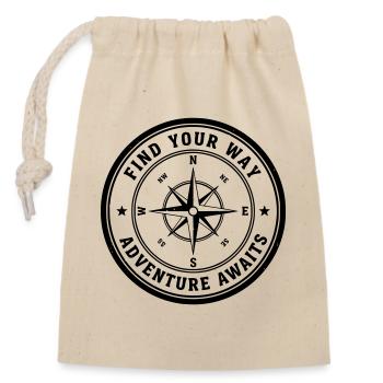Find Your Way - Closable cotton gift bag (14x20cm) - nature - Front