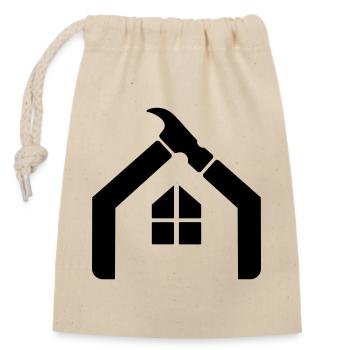 Artisan Janitor Logo – Hammer - Closable cotton gift bag (14x20cm) - nature - Front