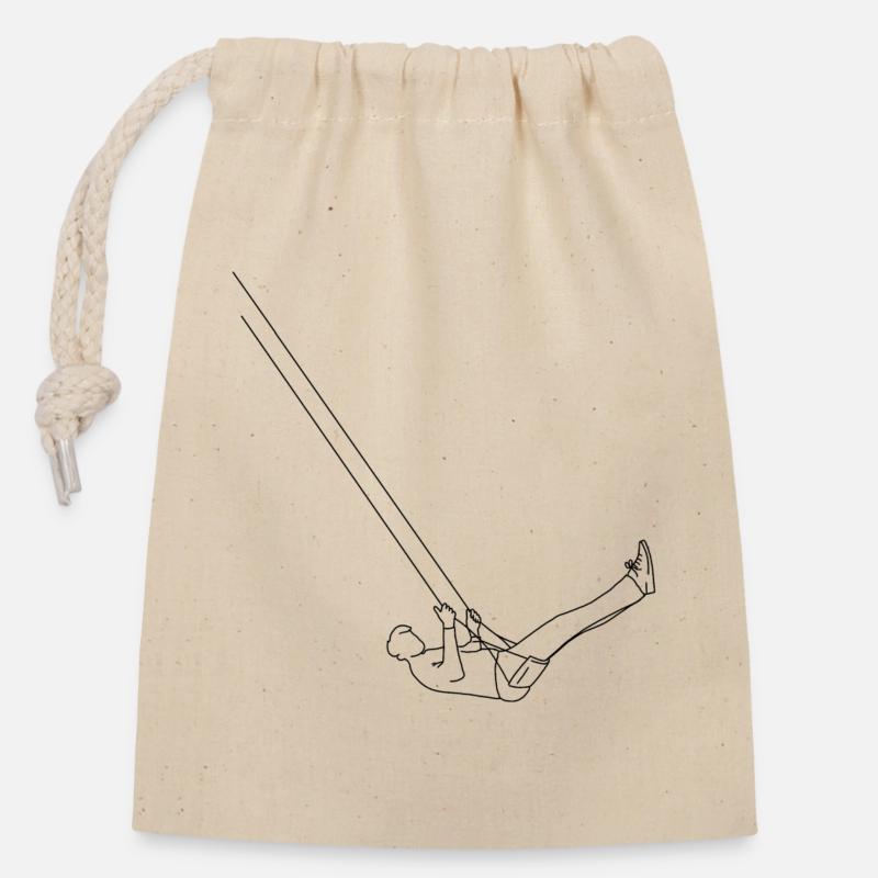 Swing - Closable cotton gift bag (14x20cm) - nature