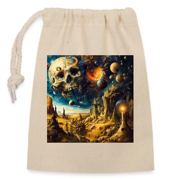 Kosmische Skelettlandschaft - Verschließbarer Geschenkbeutel aus Baumwolle (14x20cm) - Natur - Vorne