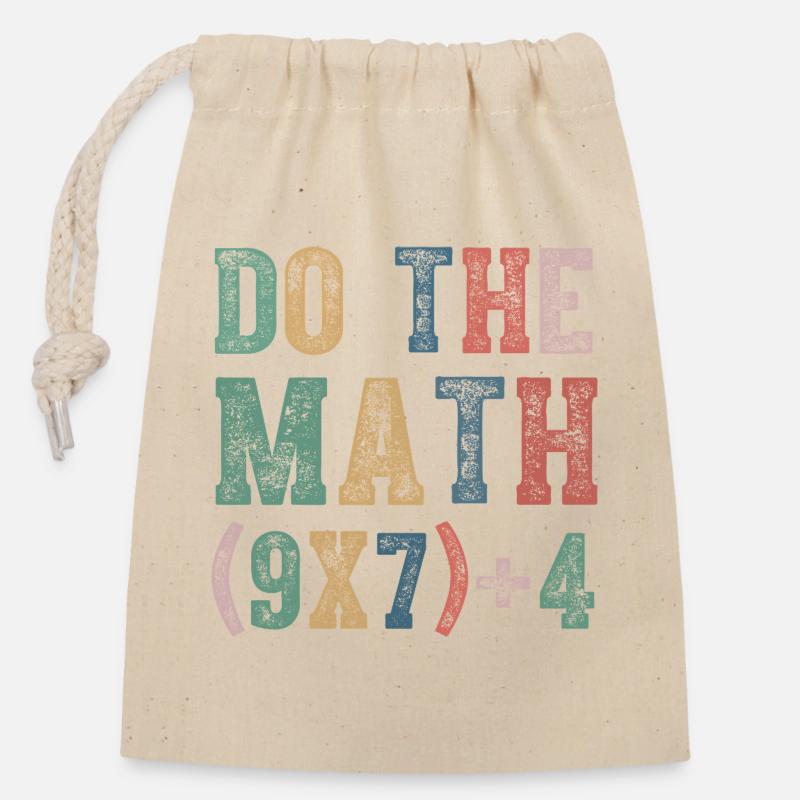 Faire le Math 67 Mème Drôle Six Sept - Sac cadeau en coton avec cordon (14 x 20 cm) - nature