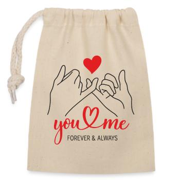 Toi et Moi Pour Toujours Éternellement Amour Duo - Sac cadeau en coton avec cordon (14 x 20 cm) - nature - Devant