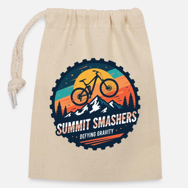 Des Smashers de sommet défiant la gravité - Sac cadeau en coton avec cordon (14 x 20 cm) - nature