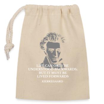 Portrait de la vie en avant de Kierkegaard - Sac cadeau en coton avec cordon (14 x 20 cm) - nature - Devant