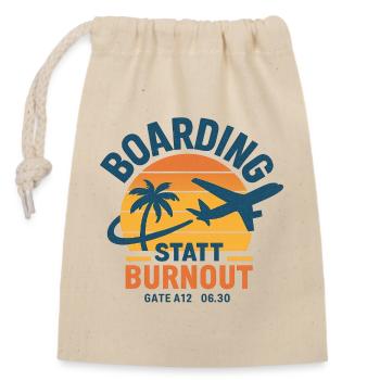 Boarding statt Burnout Sonnenuntergang - Verschließbarer Geschenkbeutel aus Baumwolle (14x20cm) - Natur - Vorne