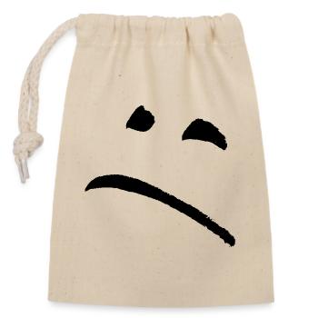 Sad - Closable cotton gift bag (14x20cm) - nature - Front