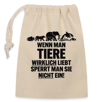anti ZOO - Closable cotton gift bag (14x20cm) - nature - Front