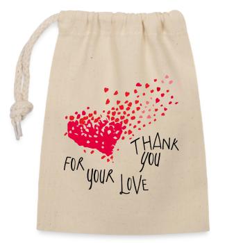 thank you - Closable cotton gift bag (14x20cm) - nature - Front