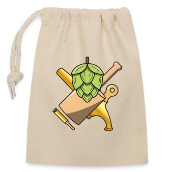 Hops - Beer Love - Closable cotton gift bag (14x20cm) - nature - Front