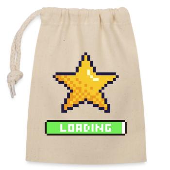 Loading Pixel Star - Closable cotton gift bag (14x20cm) - nature - Front