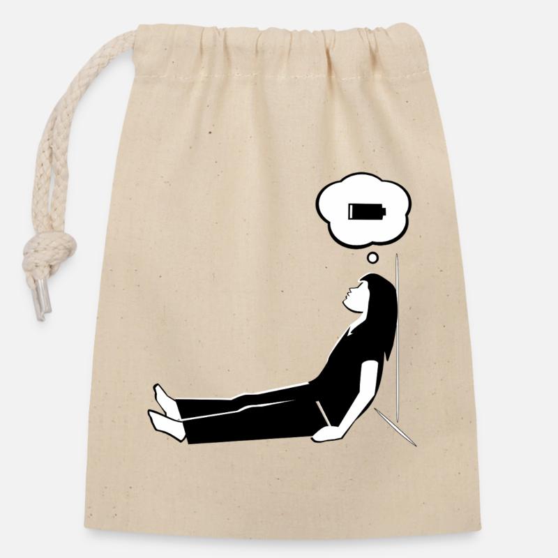 Mode Mère - Faible Puissance - Sac cadeau en coton avec cordon (14 x 20 cm) - nature