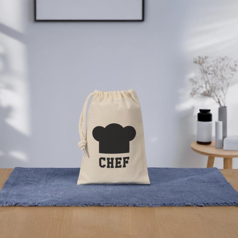Chef Toque - Kitchen - Cook Closable cotton gift bag (14x20cm)
