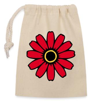  Blume rot Blumen Blüte Wildblumen Kräuter  - Verschließbarer Geschenkbeutel aus Baumwolle (14x20cm) - Natur - Vorne