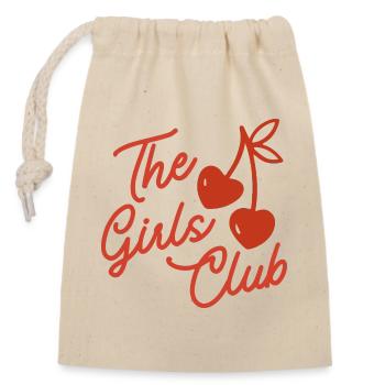 Le scénario de cerises du Girls Club - Sac cadeau en coton avec cordon (14 x 20 cm) - nature - Devant