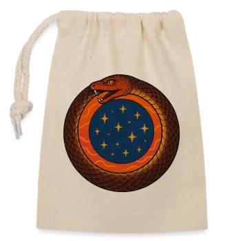 Cosmic Ouroboros Emblem - Closable cotton gift bag (14x20cm) - nature - Front