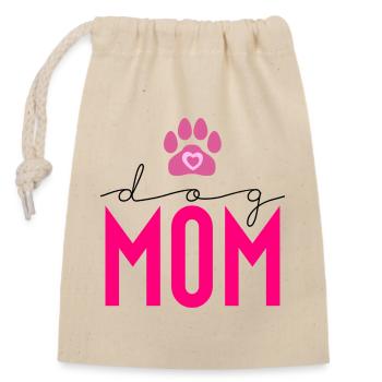 MOM Paws Heart Pink Design - Closable cotton gift bag (14x20cm) - nature - Front