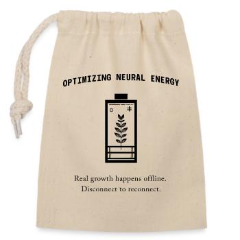 Neural Energy Backprint – Minimalist Aesthetic - Closable cotton gift bag (14x20cm) - nature - Front