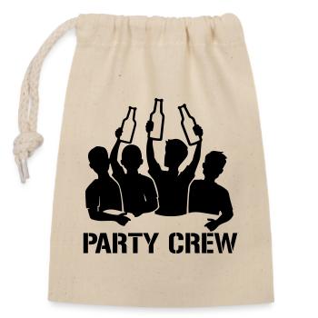 Party Crew - Verschließbarer Geschenkbeutel aus Baumwolle (14x20cm) - Natur - Vorne