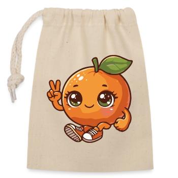Peace Summer Fruit Orange Orange Tangerine - Closable cotton gift bag (14x20cm) - nature - Front