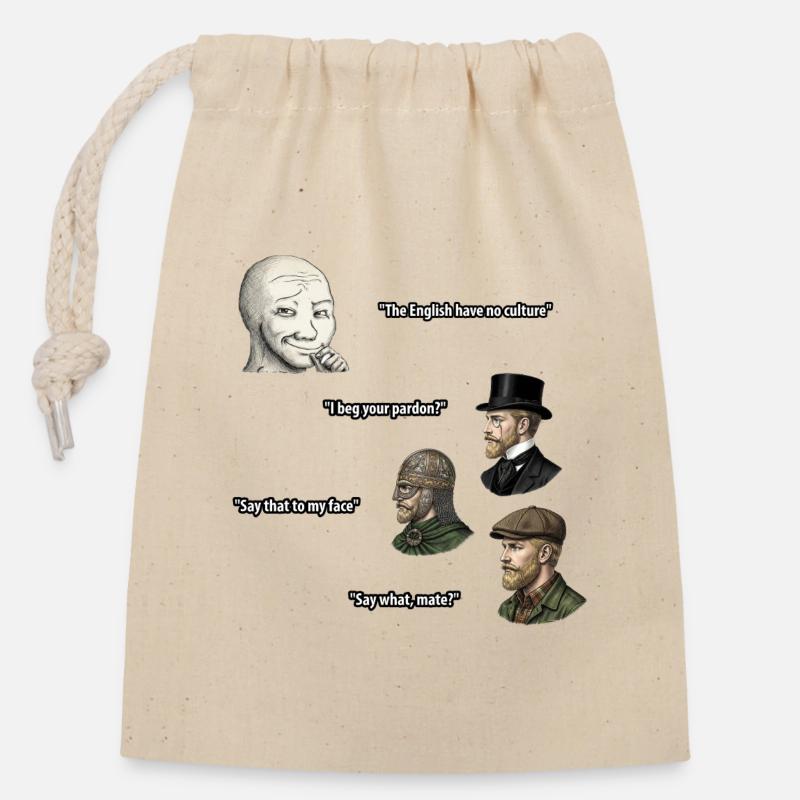 PROENGLAND - Sac cadeau en coton avec cordon (14 x 20 cm) - nature