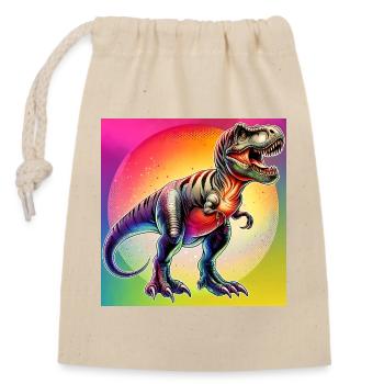 dinosaur - Closable cotton gift bag (14x20cm) - nature - Front