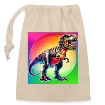dinosaur - Closable cotton gift bag (14x20cm) - nature - Front