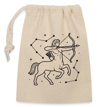Signe du Sagittaire - Sac cadeau en coton avec cordon (14 x 20 cm) - nature - Devant