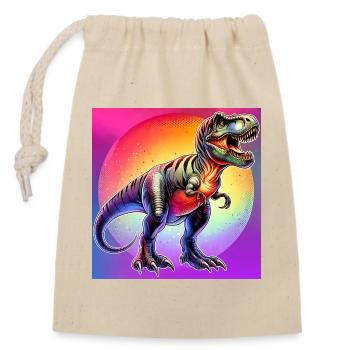 dinosaur - Closable cotton gift bag (14x20cm) - nature - Front
