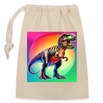 dinosaur - Closable cotton gift bag (14x20cm) - nature - Front