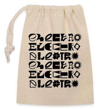 Conception de logo typographique de musique électro - Sac cadeau en coton avec cordon (14 x 20 cm) - nature - Devant