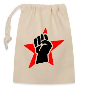 revolution fist (for black shirts) - Verschließbarer Geschenkbeutel aus Baumwolle (14x20cm) - Natur - Vorne