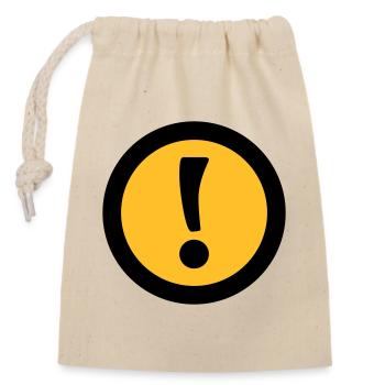 Achtung | Attention - Closable cotton gift bag (14x20cm) - nature - Front