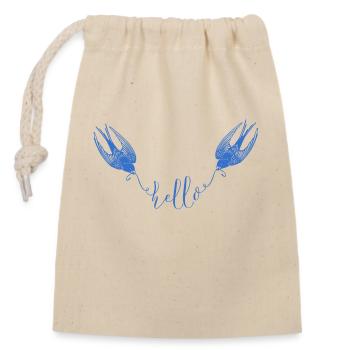 Hirondelle - Closable cotton gift bag (14x20cm) - nature - Front
