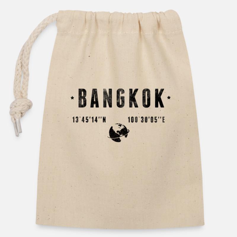 Bangkok - Verschließbarer Geschenkbeutel aus Baumwolle (14x20cm) - Natur