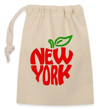 New York - Closable cotton gift bag (14x20cm) - nature - Front