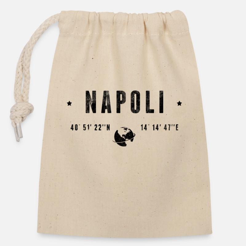 Napoli - Verschließbarer Geschenkbeutel aus Baumwolle (14x20cm) - Natur