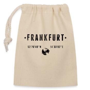 Frankfurt Coordonnées Géographiques Stylisées - Sac cadeau en coton avec cordon (14 x 20 cm) - nature - Devant