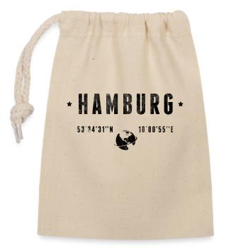 Hamburg - Closable cotton gift bag (14x20cm) - nature - Front