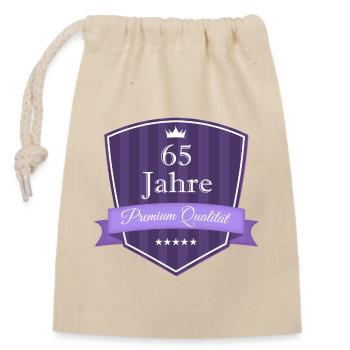 Premium 65 lila - Verschließbarer Geschenkbeutel aus Baumwolle (14x20cm) - Natur - Vorne