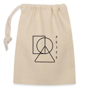peace, Frieden, Friedensbewegung - Verschließbarer Geschenkbeutel aus Baumwolle (14x20cm) - Natur - Vorne