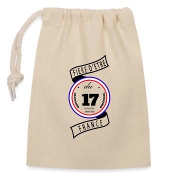 Fière D'être Du 17 Charente-Maritime France - Sac cadeau en coton avec cordon (14 x 20 cm) - nature - Devant