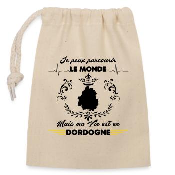 MA VIE EST EN DORDOGNE - Sac cadeau en coton avec cordon (14 x 20 cm) - nature - Devant
