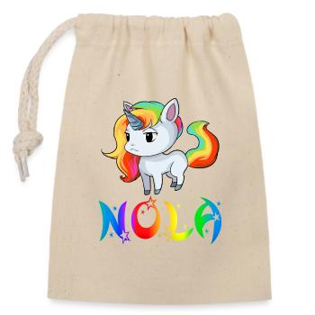 Unicorn Nola - Sac cadeau en coton avec cordon (14 x 20 cm) - nature - Devant