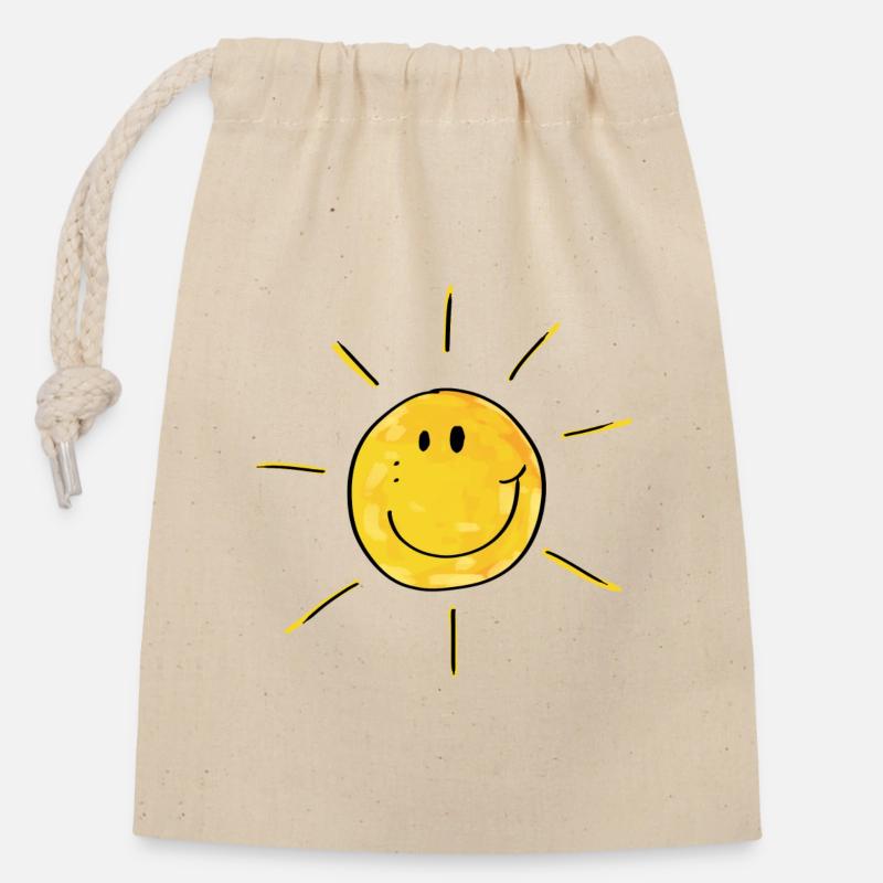 Kleiner Sonnenschein - Sonne - Sommer - Urlaub - Verschließbarer Geschenkbeutel aus Baumwolle (14x20cm) - Natur