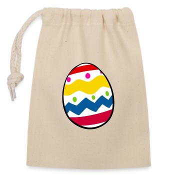 egg - Closable cotton gift bag (14x20cm) - nature - Front