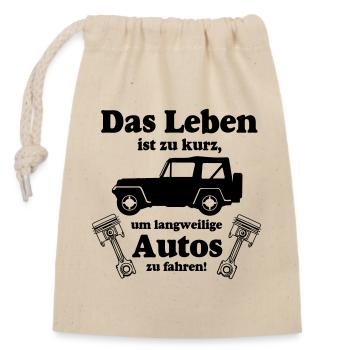 Offroad ,Geländewagen , 4x4 Offroad - Leben(25) - Verschließbarer Geschenkbeutel aus Baumwolle (14x20cm) - Natur - Vorne